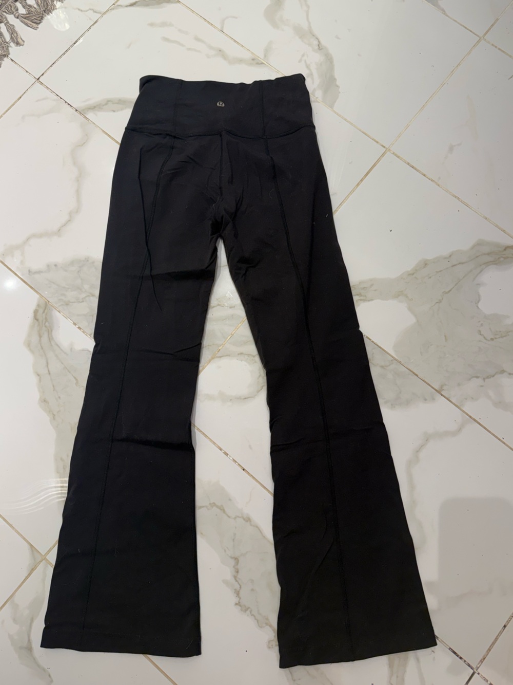 Black High-Waist Flared Leggings - Picture 3 of 9